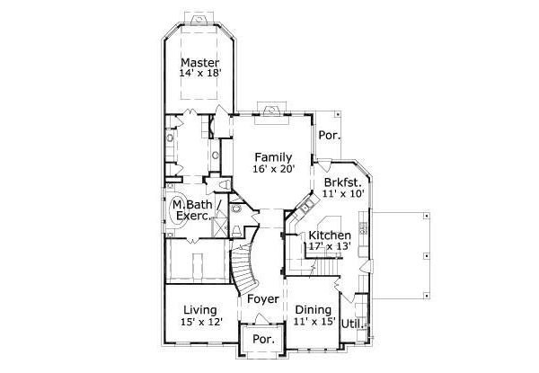 Floor Plan - Main Floor for European House Plan #411-776 - 4 bed, 3.5 bath