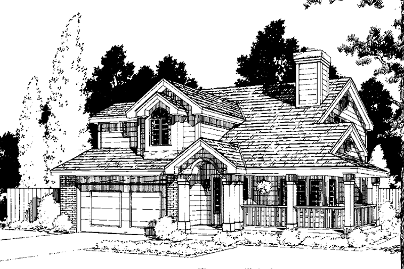 Home Plan - Exterior - Front Elevation 3 for Country House Plan #300-119 - 4 bed, 2.5 bath