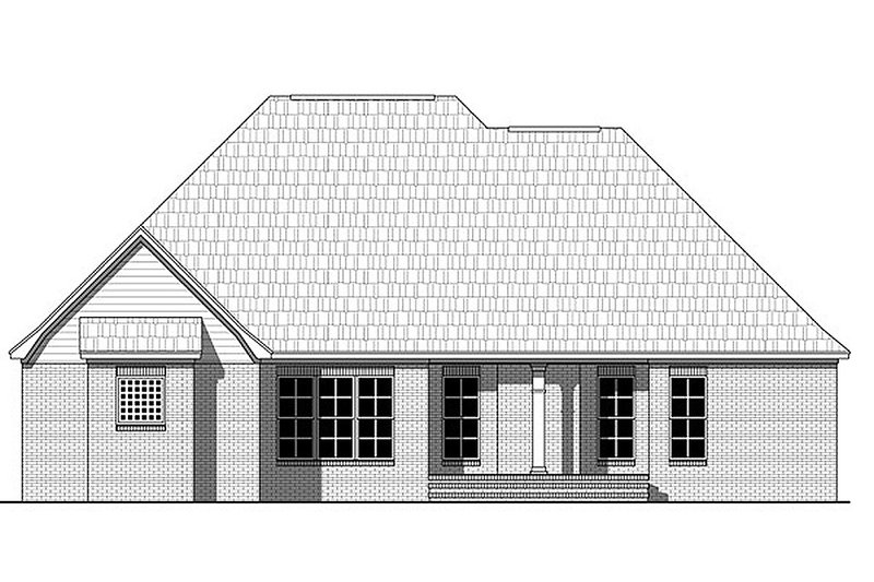 Home Plan - Exterior - Rear Elevation for European House Plan #21-367 - 3 bed, 2 bath