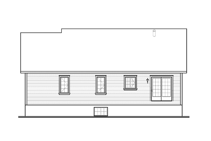 Home Plan - Exterior - Rear Elevation for Country House Plan #23-2400 - 3 bed, 1 bath