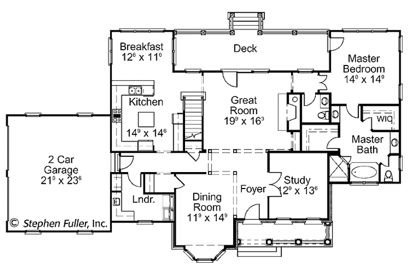 Architectural House Design - Floor Plan - Main Floor for Country House Plan #429-392 - 4 bed, 4.5 bath