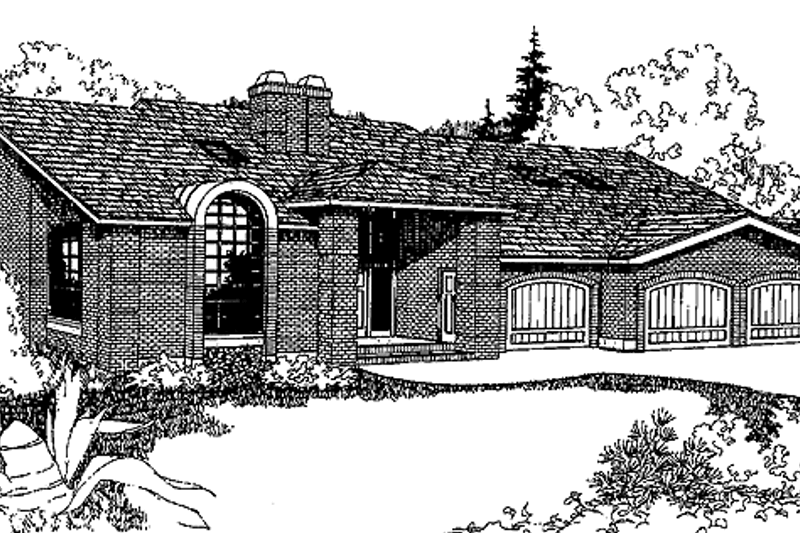 House Design - Mediterranean Exterior - Front Elevation Plan #60-934