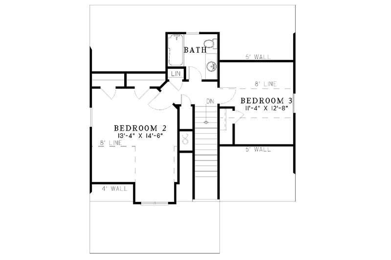 Home Plan - Floor Plan - Upper Floor for Craftsman House Plan #17-3220 - 3 bed, 2 bath