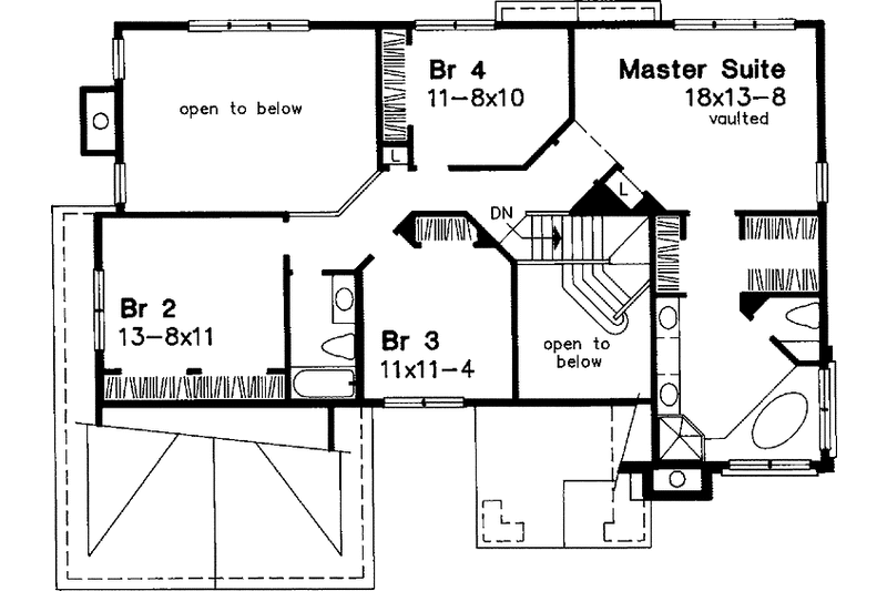 House Blueprint - Floor Plan - Upper Floor for Prairie House Plan #320-551 - 4 bed, 2.5 bath