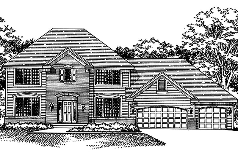 Home Plan - Exterior - Front Elevation 3 for Colonial House Plan #51-764 - 4 bed, 2.5 bath