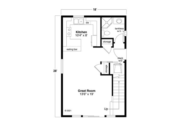 House Design - Cottage Floor Plan - Main Floor Plan #124-1278