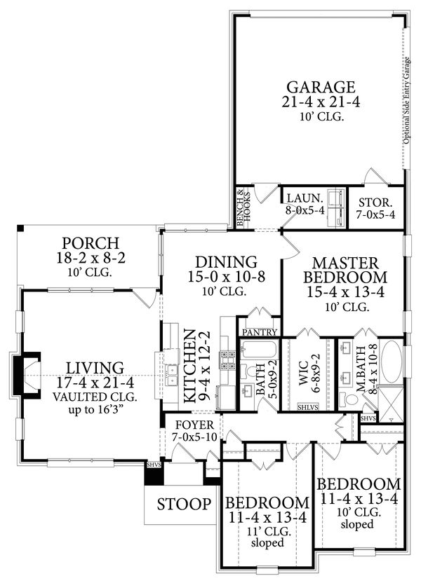 House Blueprint - Cottage Floor Plan - Main Floor Plan #406-9665