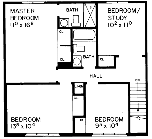Architectural House Design - Country Floor Plan - Upper Floor Plan #72-729