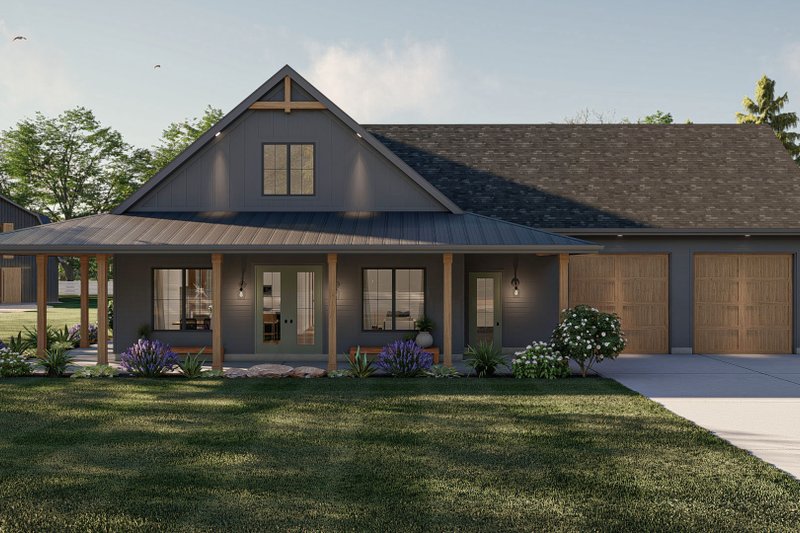 Dream House Plan - Barndominium Exterior - Front Elevation Plan #455-592