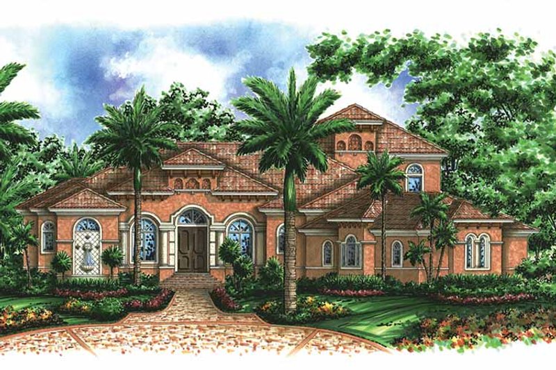 Dream House Plan - Exterior - Front Elevation 3 for Mediterranean House Plan #1017-40 - 4 bed, 5 bath