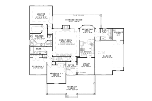 Floor Plan - Main Floor for Country House Plan #17-3253 - 3 bed, 2 bath