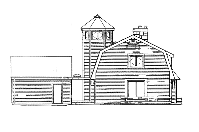 Architectural House Design - Exterior - Rear Elevation for Country House Plan #456-86 - 3 bed, 2 bath