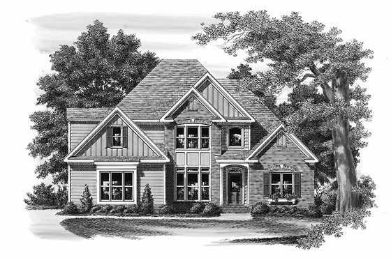 Exterior - Front Elevation 3 for Traditional House Plan #927-557 - 4 bed, 2.5 bath