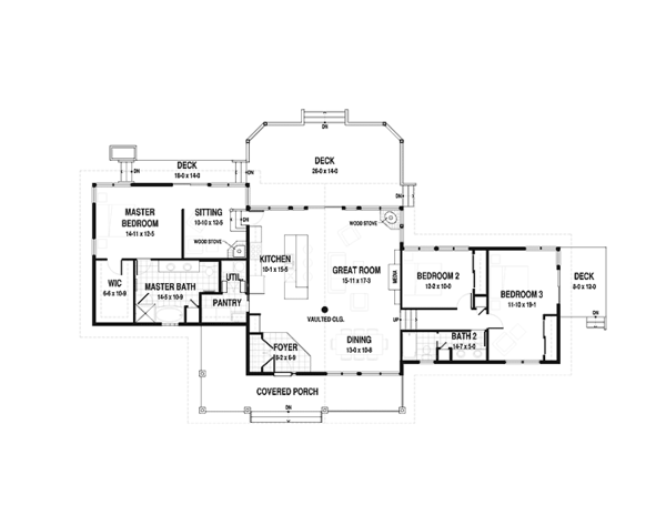 Contemporary Floor Plan - Main Floor Plan #1042-12