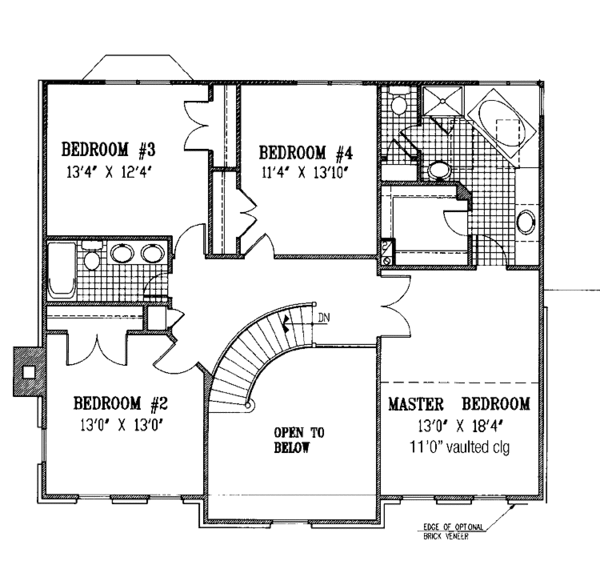 Dream House Plan - Classical Floor Plan - Upper Floor Plan #953-34