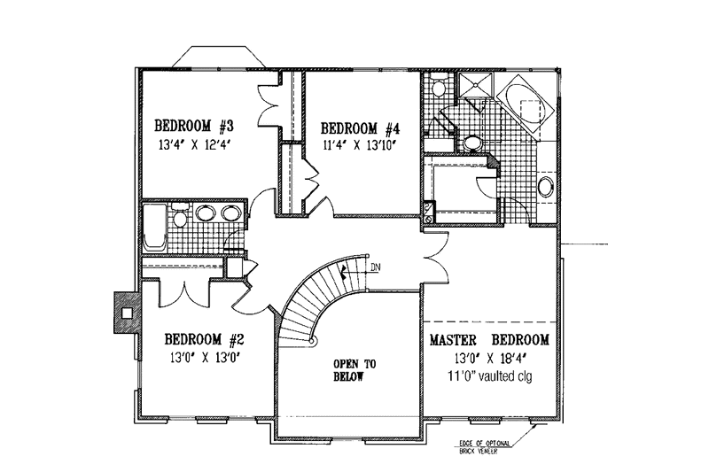 Home Plan - Floor Plan - Upper Floor for Classical House Plan #953-34 - 4 bed, 2.5 bath