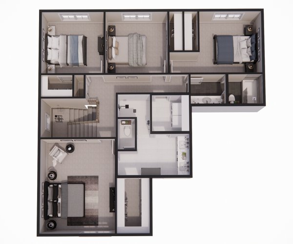 Bungalow Floor Plan - Upper Floor Plan #51-1352