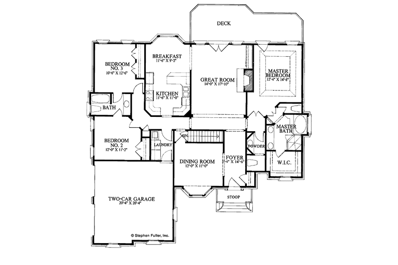 Home Plan - Floor Plan - Main Floor for Colonial House Plan #429-117 - 3 bed, 2.5 bath