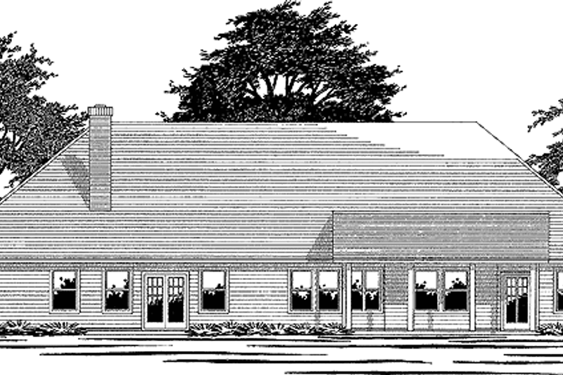 Home Plan - Exterior - Rear Elevation for Ranch House Plan #472-194 - 4 bed, 3 bath