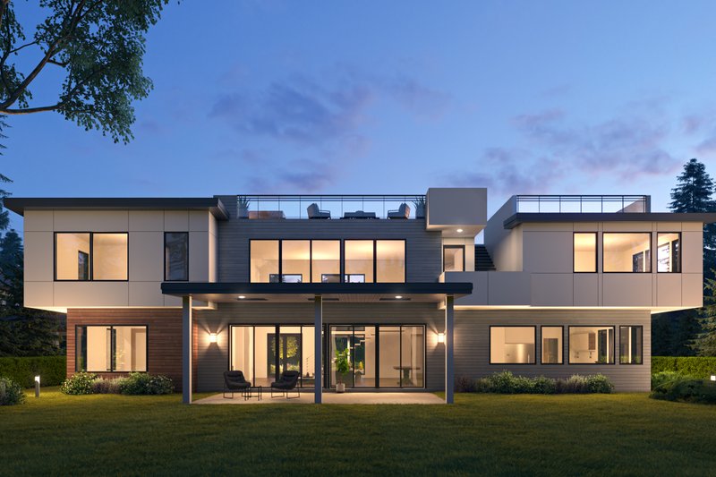 Dream House Plan - Exterior - Rear Elevation for Contemporary House Plan #1066-163 - 7 bed, 5.5 bath