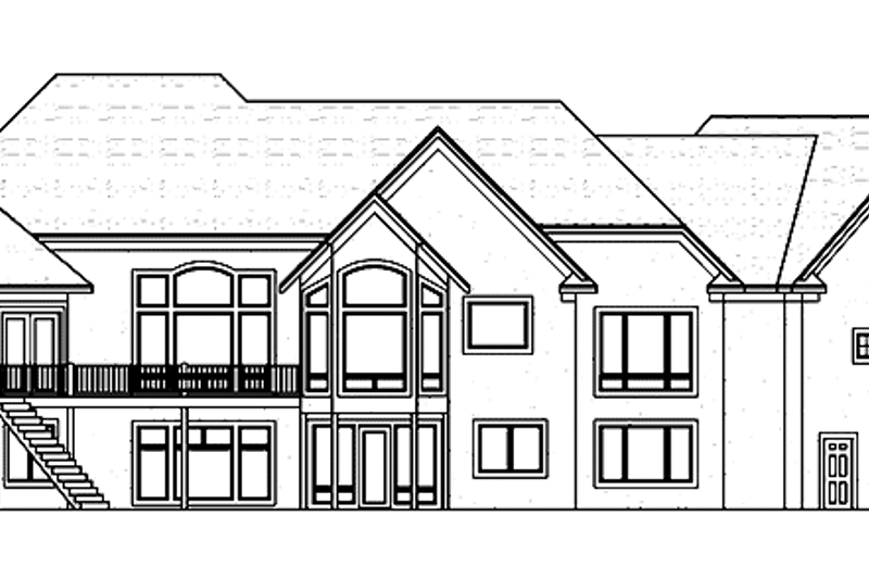 Architectural House Design - Exterior - Rear Elevation for European House Plan #51-690 - 5 bed, 4 bath