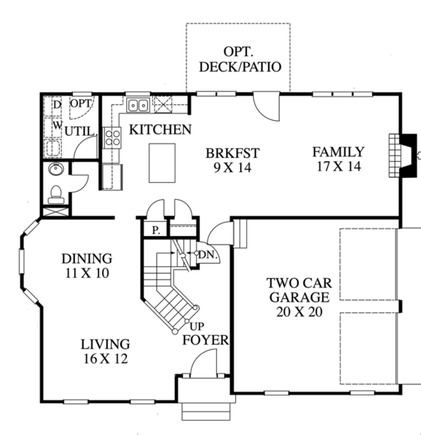 Architectural House Design - Traditional Floor Plan - Main Floor Plan #1053-40