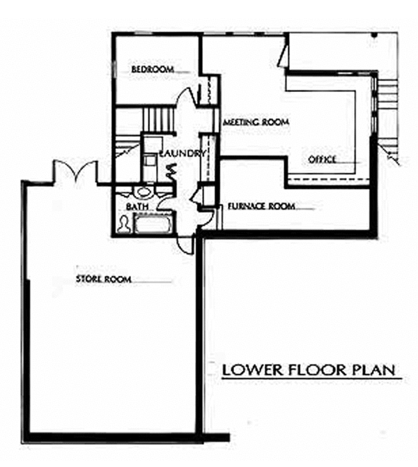 House Plan Design - Contemporary Floor Plan - Lower Floor Plan #454-15