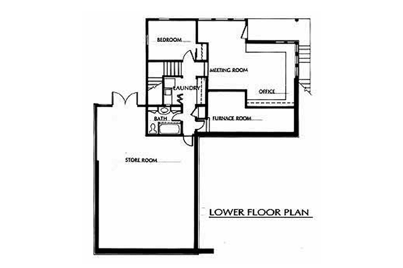 Home Plan - Floor Plan - Lower Floor for Contemporary House Plan #454-15 - 3 bed, 2.5 bath