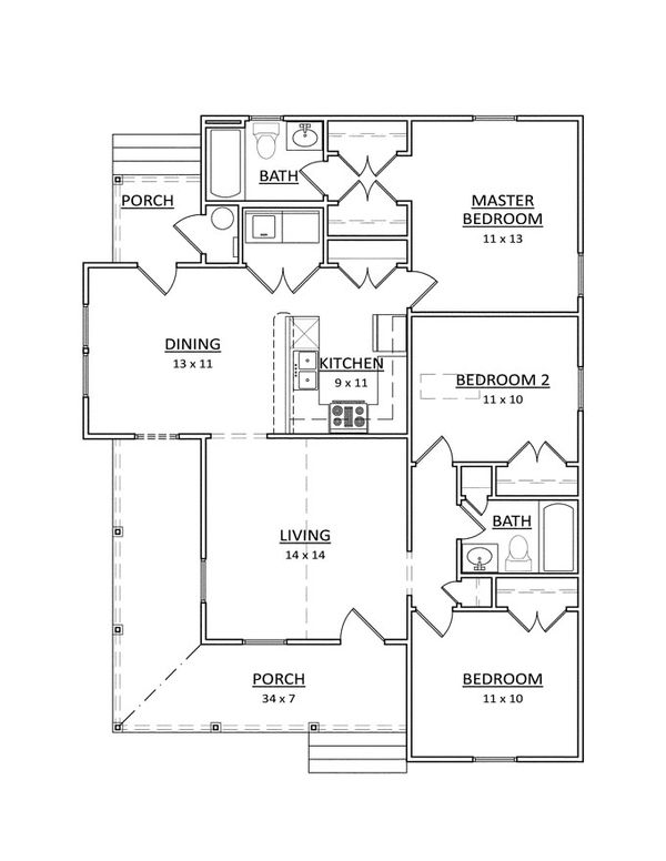 House Blueprint - Craftsman Floor Plan - Main Floor Plan #936-29
