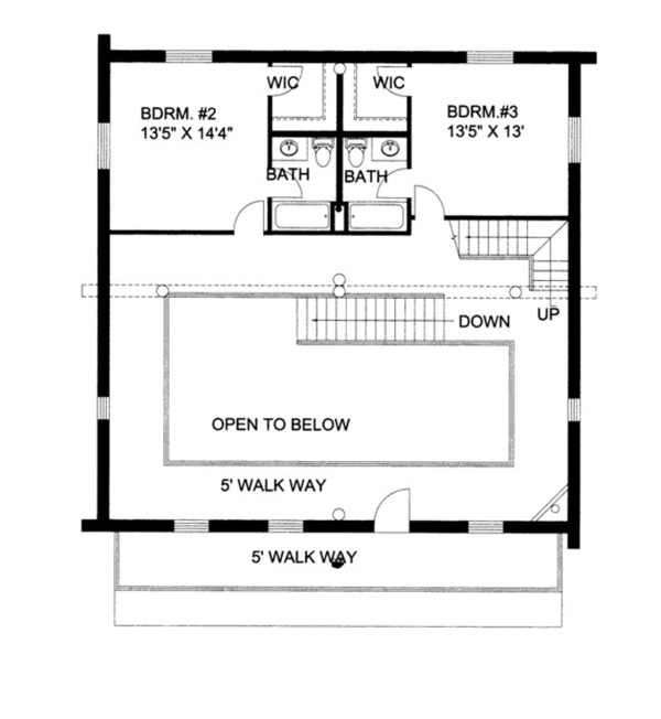 House Plan Design - Log Floor Plan - Upper Floor Plan #117-822
