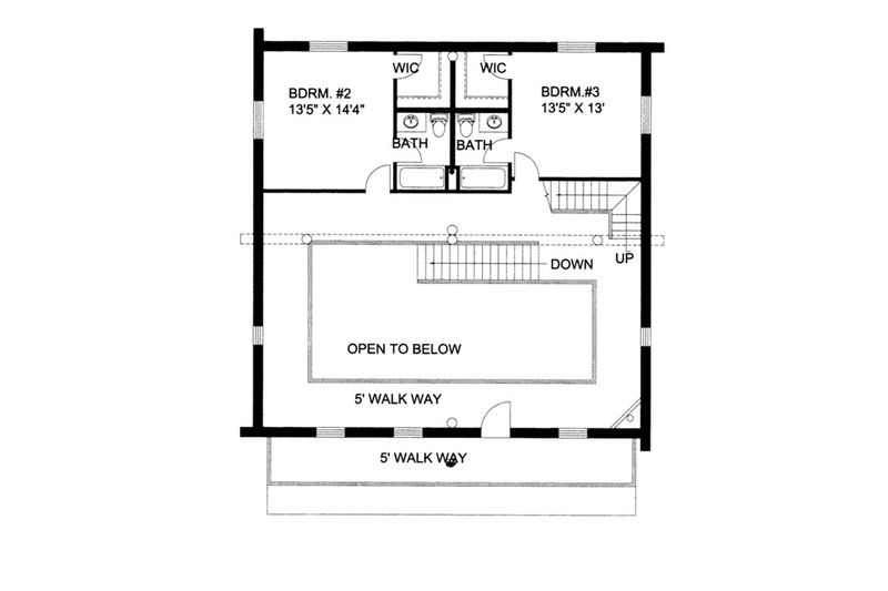 Architectural House Design - Floor Plan - Upper Floor for Log House Plan #117-822 - 3 bed, 3.5 bath