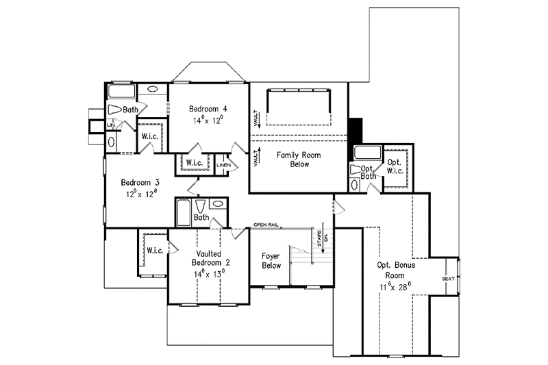 Architectural House Design - Floor Plan - Upper Floor for Country House Plan #927-361 - 4 bed, 3.5 bath