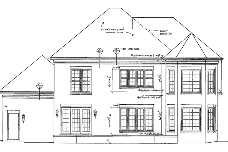 Dream House Plan - Exterior - Rear Elevation for Traditional House Plan #453-140 - 4 bed, 3.5 bath
