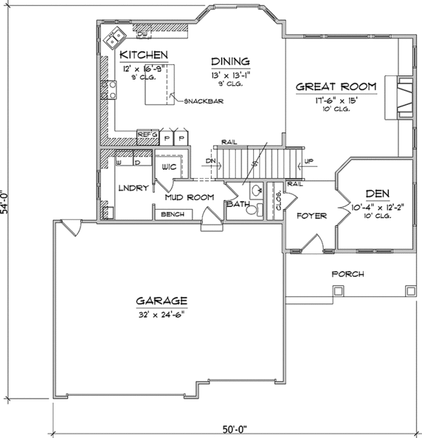 House Blueprint - Prairie Floor Plan - Main Floor Plan #981-8