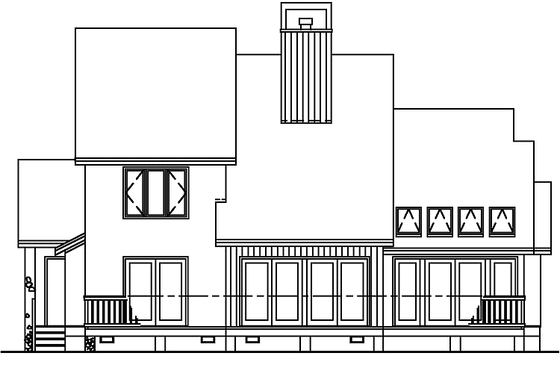 Exterior - Rear Elevation 4 for Contemporary House Plan #929-268 - 4 bed, 3.5 bath