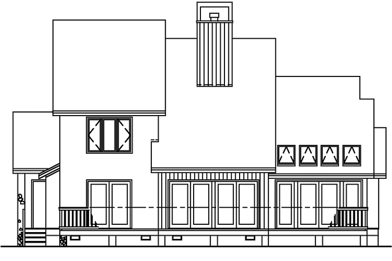 Home Plan - Exterior - Rear Elevation 4 for Contemporary House Plan #929-268 - 4 bed, 3.5 bath