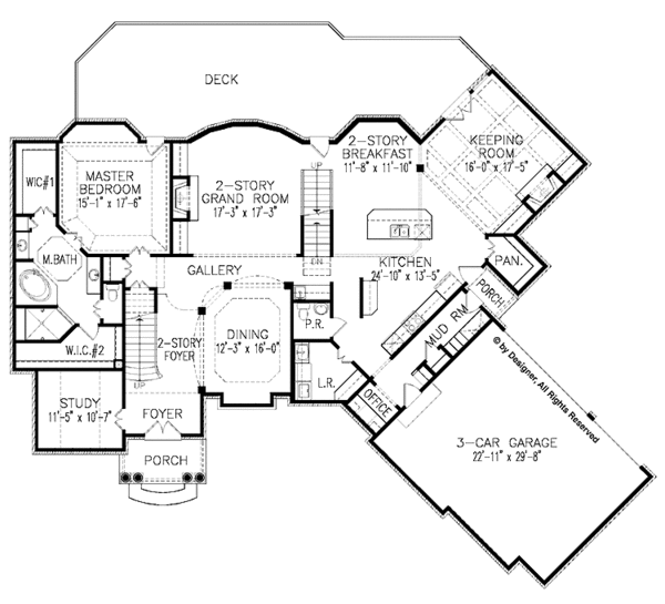 House Plan Design - European Floor Plan - Main Floor Plan #54-282