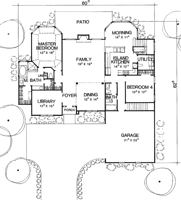 Architectural House Design - Mediterranean Floor Plan - Main Floor Plan #472-121