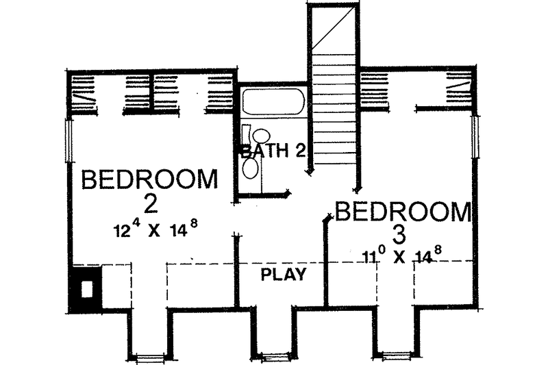 Dream House Plan - Floor Plan - Upper Floor for Country House Plan #472-278 - 3 bed, 2 bath
