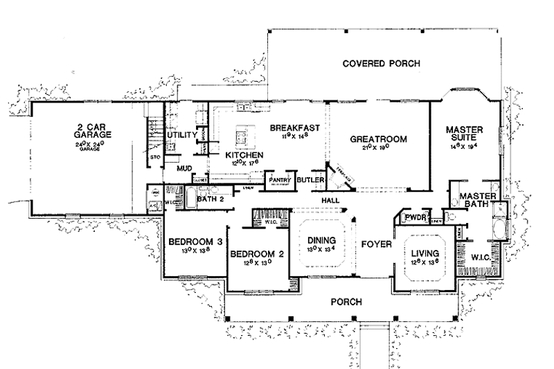 Home Plan - Floor Plan - Main Floor for Country House Plan #472-195 - 3 bed, 2.5 bath
