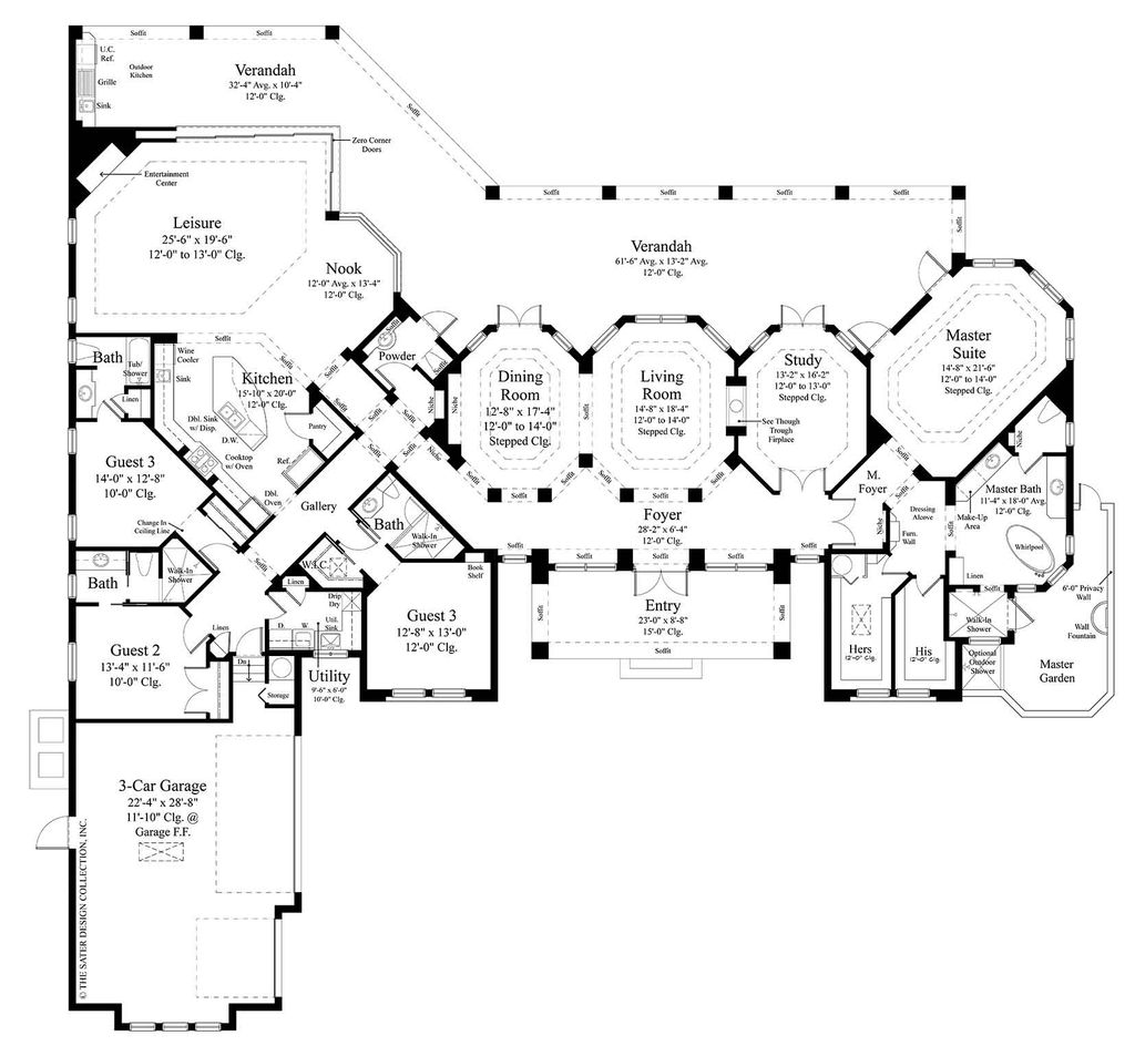 Mediterranean Style House Plan 4 Beds, 6000 Sq Ft House Plans 2 Story
