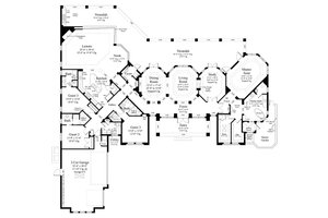 Floor Plan - Main Floor for Mediterranean House Plan #930-473 - 4 bed, 4.5 bath