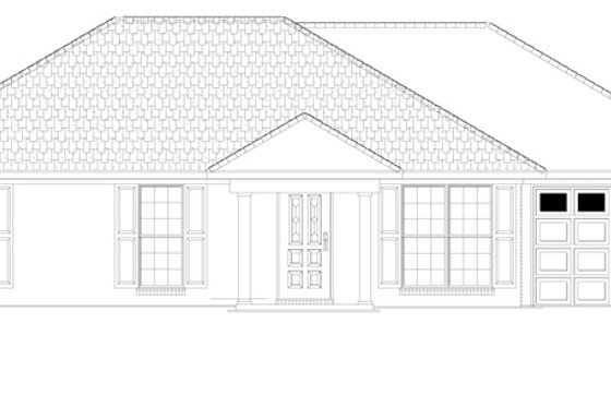 Exterior - Front Elevation 4 for Colonial House Plan #17-3129 - 3 bed, 2 bath