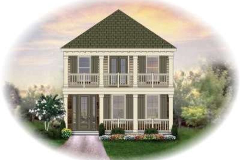 Exterior - Front Elevation 2 for Southern House Plan #81-1372 - 3 bed, 2.5 bath