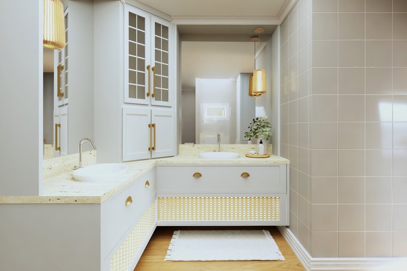 House Blueprint - Interior - Master Bathroom for Country House Plan #1064-363 - 1 bed, 1.5 bath