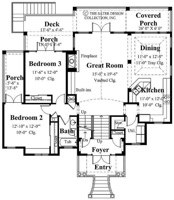 Architectural House Design - Mediterranean Floor Plan - Main Floor Plan #930-115