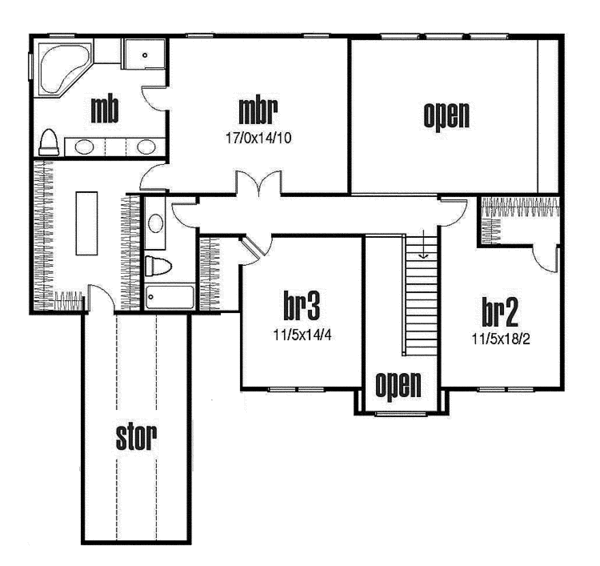 Dream House Plan - Traditional Floor Plan - Upper Floor Plan #435-7