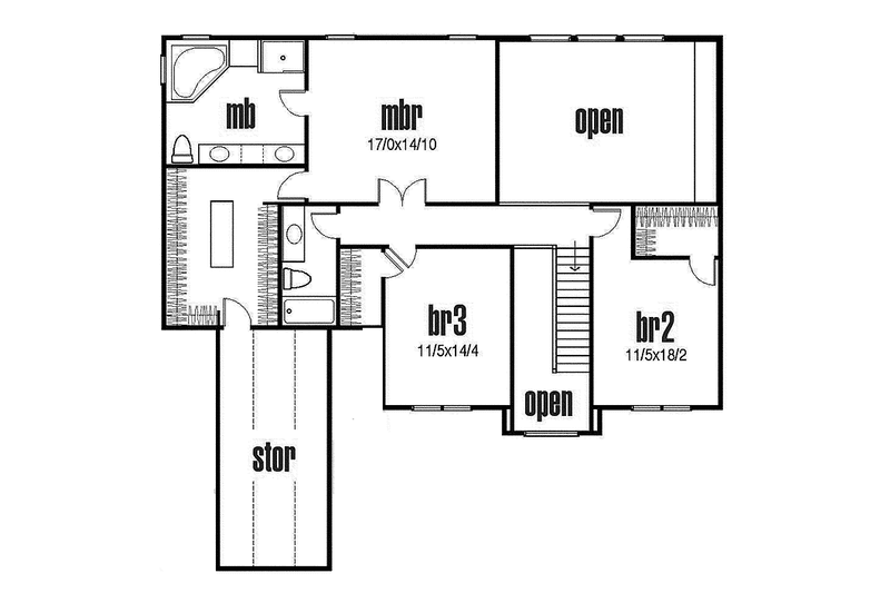 Home Plan - Floor Plan - Upper Floor for Traditional House Plan #435-7 - 3 bed, 2.5 bath
