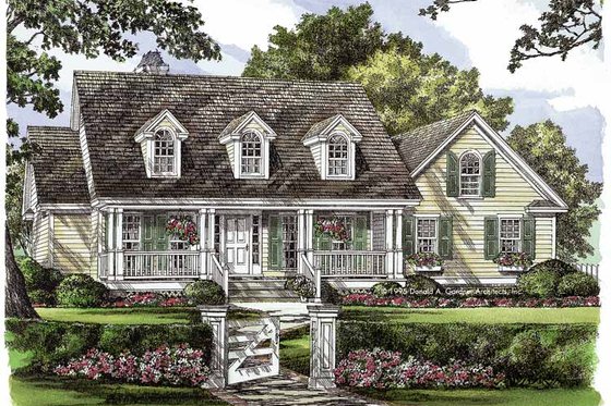 Exterior - Front Elevation 3 for Country House Plan #929-225 - 3 bed, 2 bath