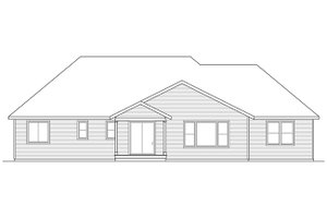 Exterior - Rear Elevation for Ranch House Plan #124-887 - 3 bed, 2.5 bath